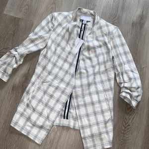NWT Carolina Belle Plaid 3/4 Sleeve Jacket